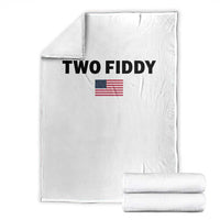 Two Fiddy American Flag Throw Blanket Funny 250th America Celebration Patriotic Graphic