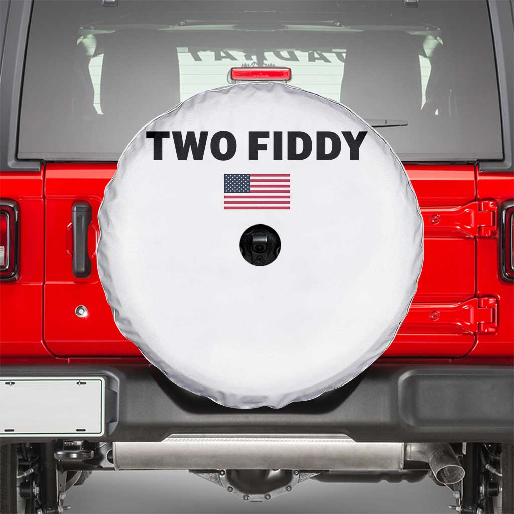 Two Fiddy American Flag Spare Tire Cover Funny 250th America Celebration Patriotic Graphic