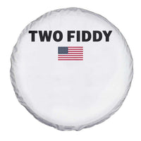 Two Fiddy American Flag Spare Tire Cover Funny 250th America Celebration Patriotic Graphic