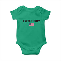 Two Fiddy American Flag Baby Onesie Funny 250th America Celebration Patriotic Graphic