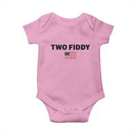 Two Fiddy American Flag Baby Onesie Funny 250th America Celebration Patriotic Graphic