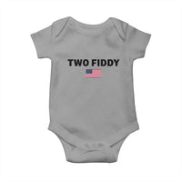 Two Fiddy American Flag Baby Onesie Funny 250th America Celebration Patriotic Graphic
