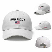 Two Fiddy American Flag Baseball Cap Funny 250th America Celebration Patriotic Graphic