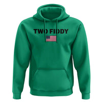 Two Fiddy American Flag Hoodie Funny 250th America Celebration Patriotic Graphic