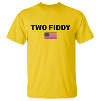 Two Fiddy American Flag T Shirt Funny 250th America Celebration Patriotic Graphic