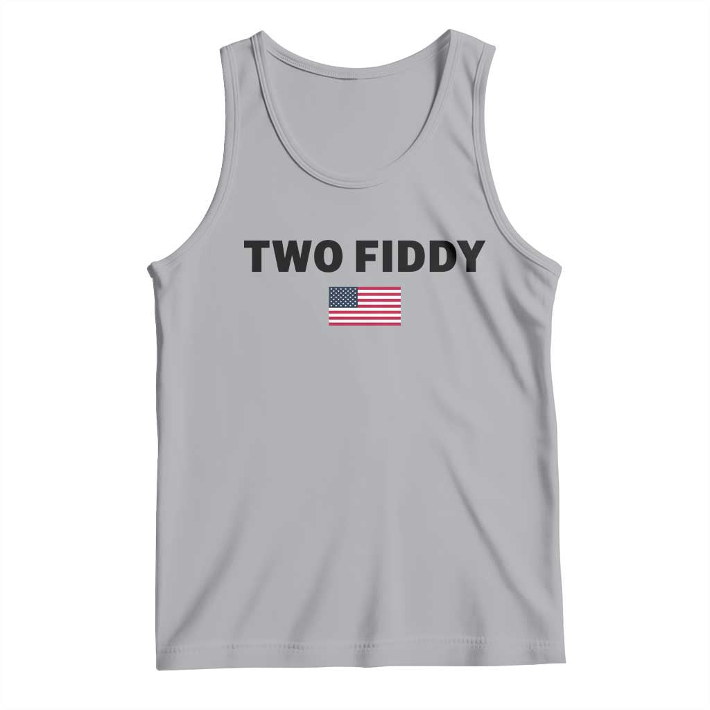 Two Fiddy American Flag Tank Top Funny 250th America Celebration Patriotic Graphic