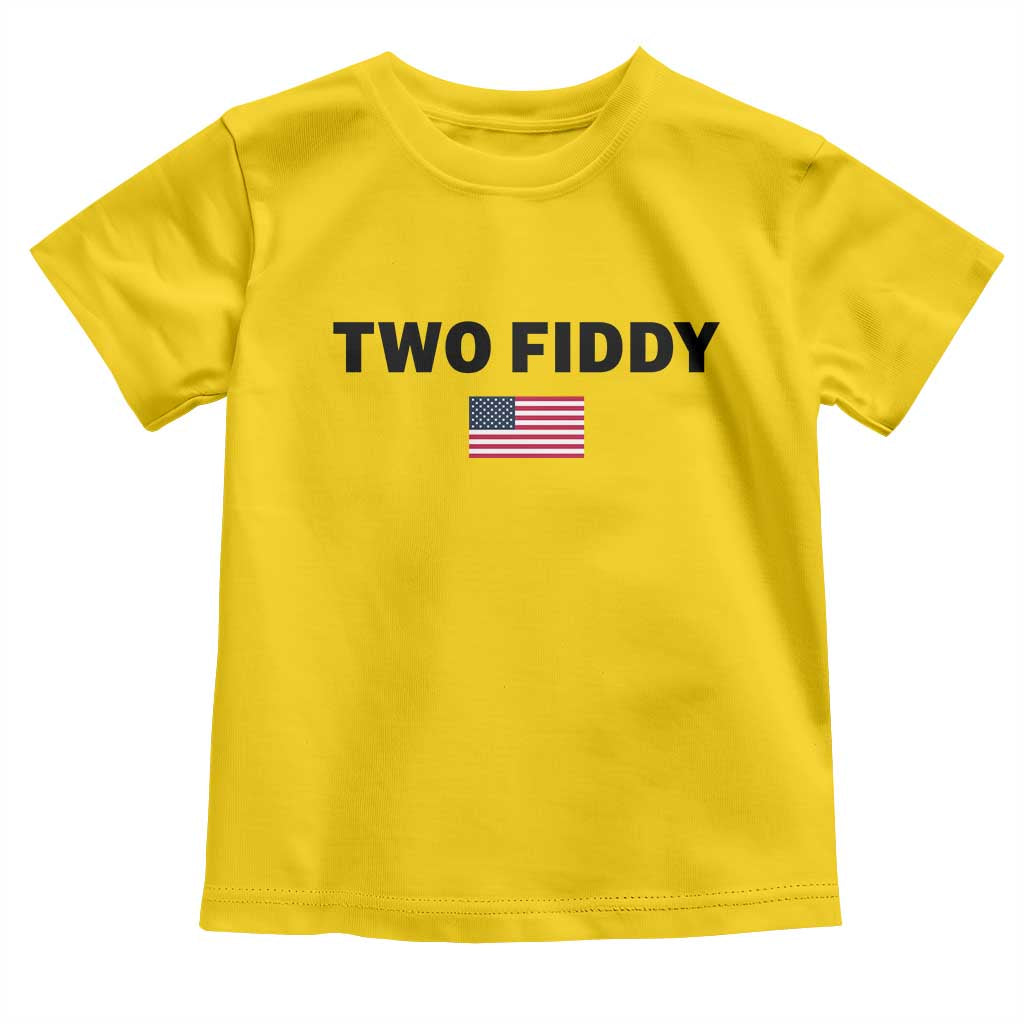Two Fiddy American Flag Toddler T Shirt Funny 250th America Celebration Patriotic Graphic