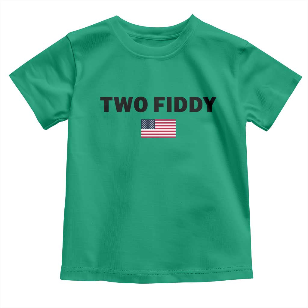 Two Fiddy American Flag Toddler T Shirt Funny 250th America Celebration Patriotic Graphic