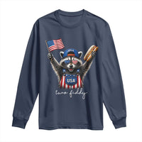 Funny Two Fiddy Raccoon Patriotic Long Sleeve Shirt USA Flag Hot Dog Fourth of July USA 250th Anniversary