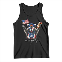 Funny Two Fiddy Raccoon Patriotic Tank Top USA Flag Hot Dog Fourth of July USA 250th Anniversary