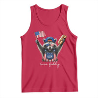 Funny Two Fiddy Raccoon Patriotic Tank Top USA Flag Hot Dog Fourth of July USA 250th Anniversary
