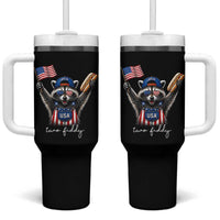Funny Two Fiddy Raccoon Patriotic Tumbler With Handle USA Flag Hot Dog Fourth of July USA 250th Anniversary