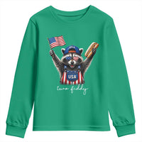 Funny Two Fiddy Raccoon Patriotic Youth Sweatshirt USA Flag Hot Dog Fourth of July USA 250th Anniversary
