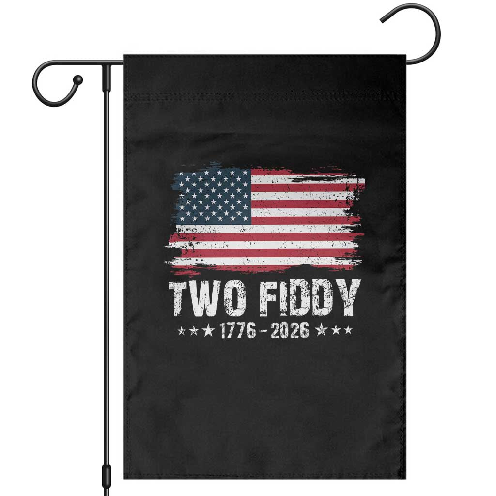 Two Fiddy USA 250th Anniversary Garden Flag Vintage American Flag Patriotic Humor