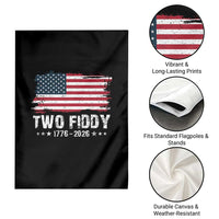 Two Fiddy USA 250th Anniversary Garden Flag Vintage American Flag Patriotic Humor