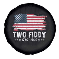 Two Fiddy USA 250th Anniversary Spare Tire Cover Vintage American Flag Patriotic Humor