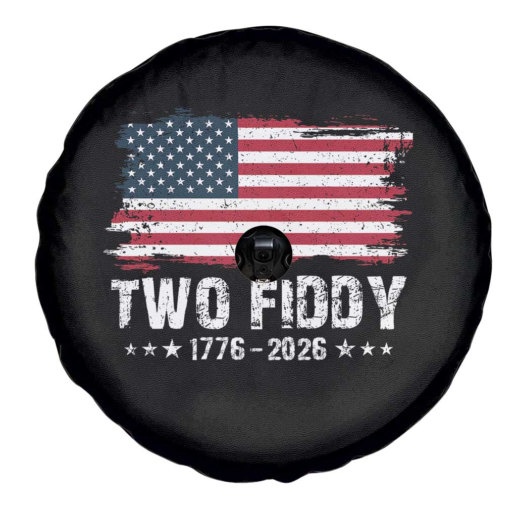 Two Fiddy USA 250th Anniversary Spare Tire Cover Vintage American Flag Patriotic Humor