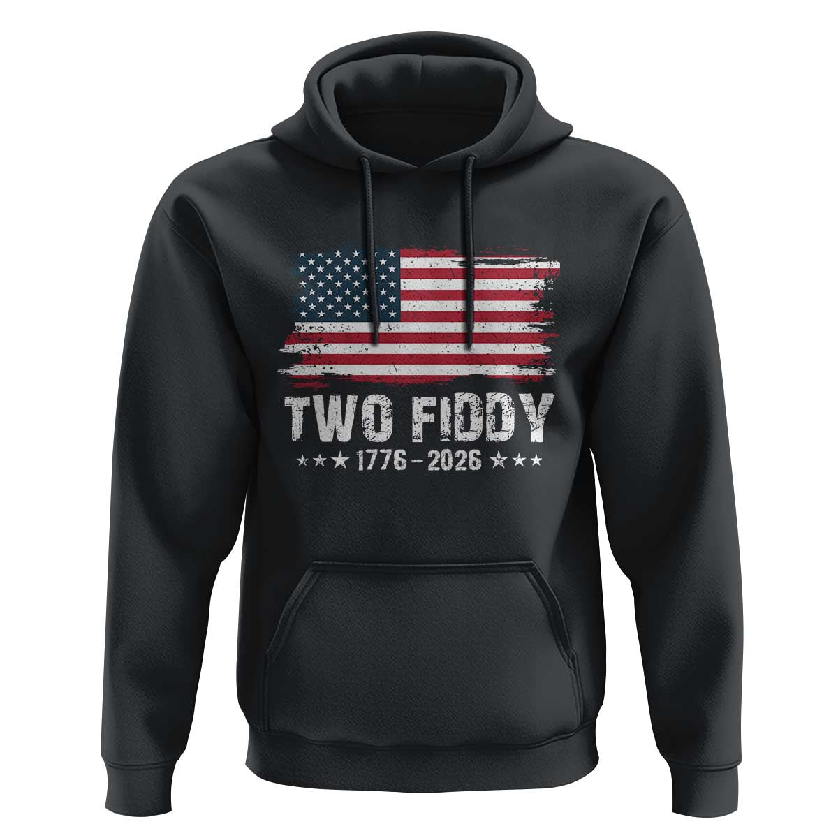 Two Fiddy USA 250th Anniversary Hoodie Vintage American Flag Patriotic Humor