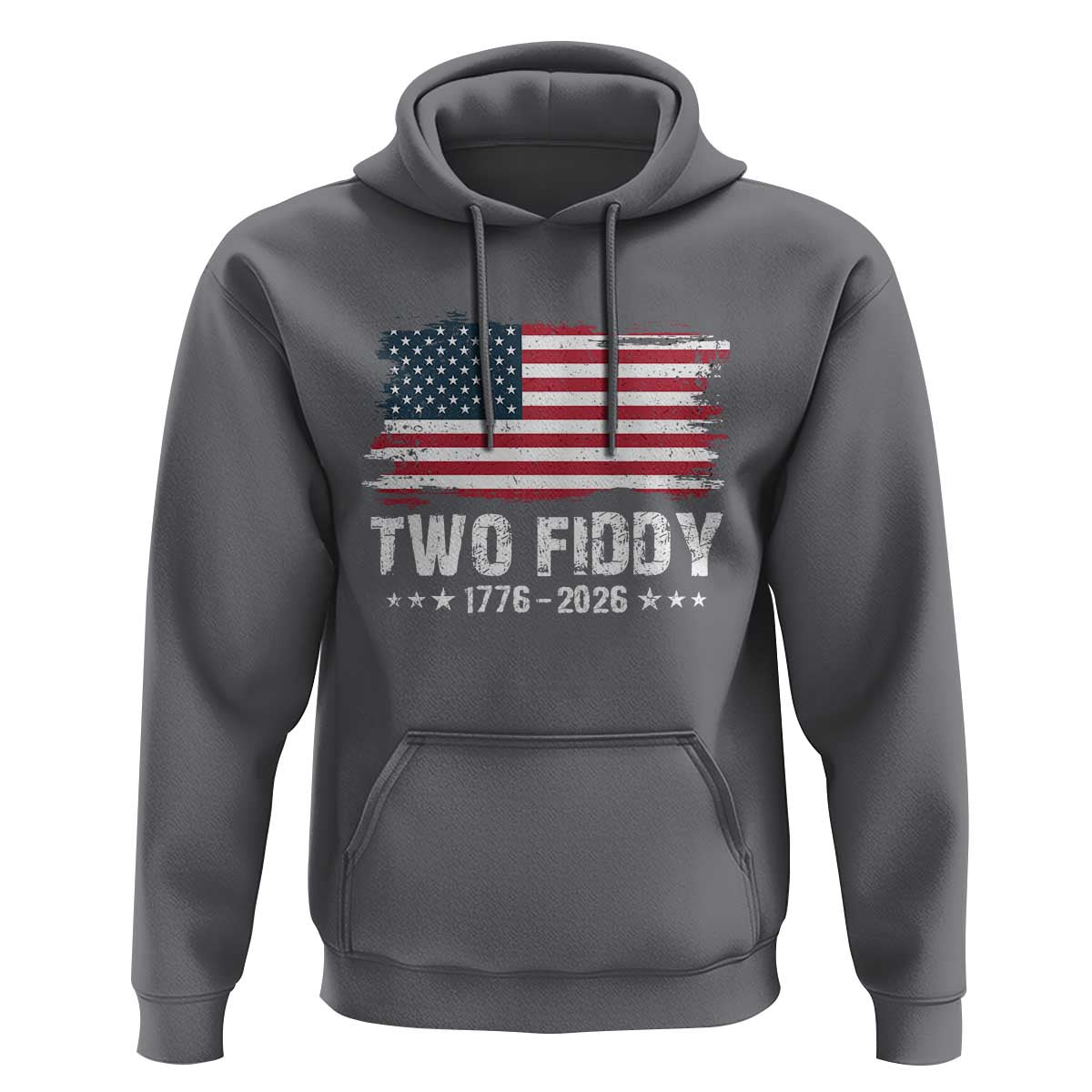 Two Fiddy USA 250th Anniversary Hoodie Vintage American Flag Patriotic Humor