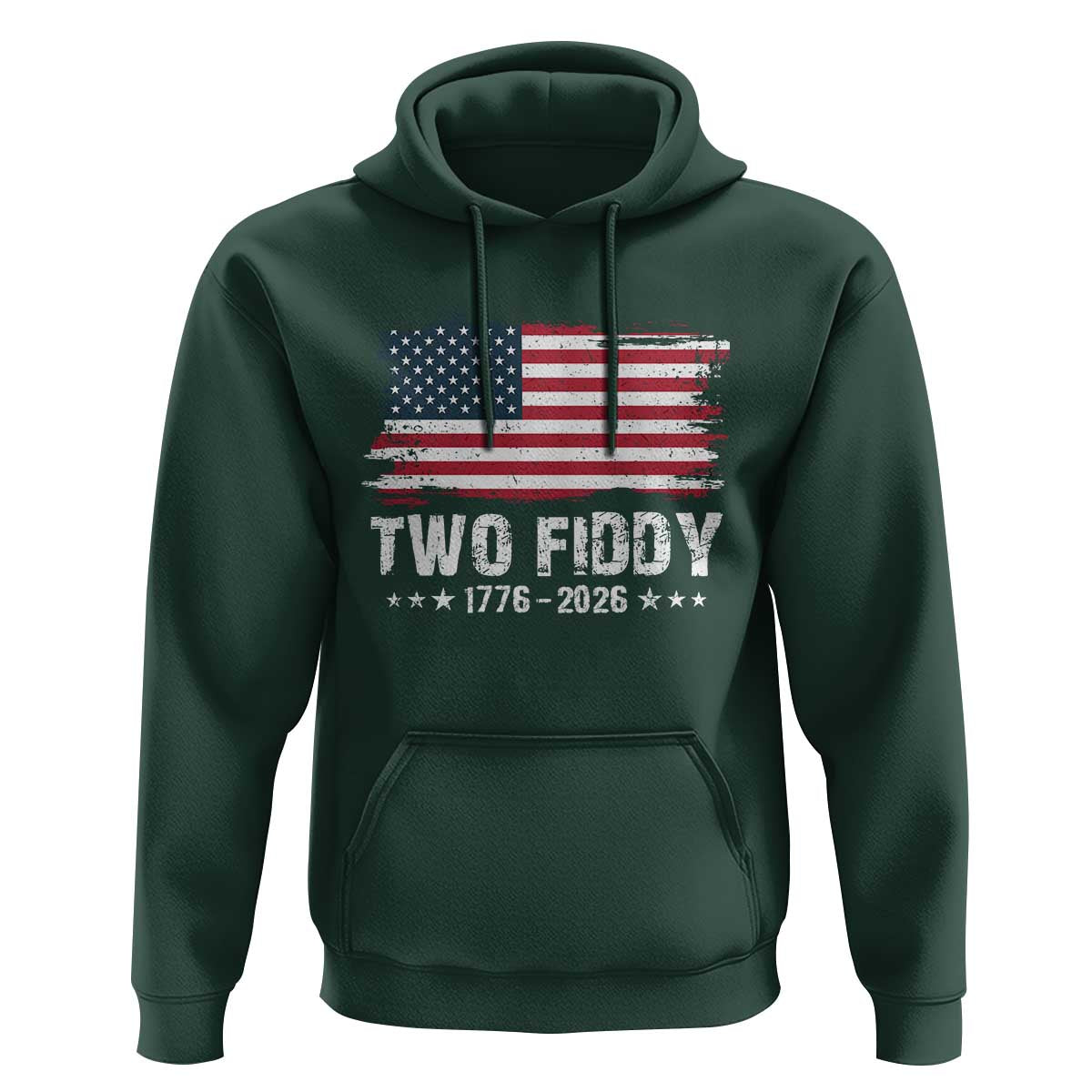Two Fiddy USA 250th Anniversary Hoodie Vintage American Flag Patriotic Humor