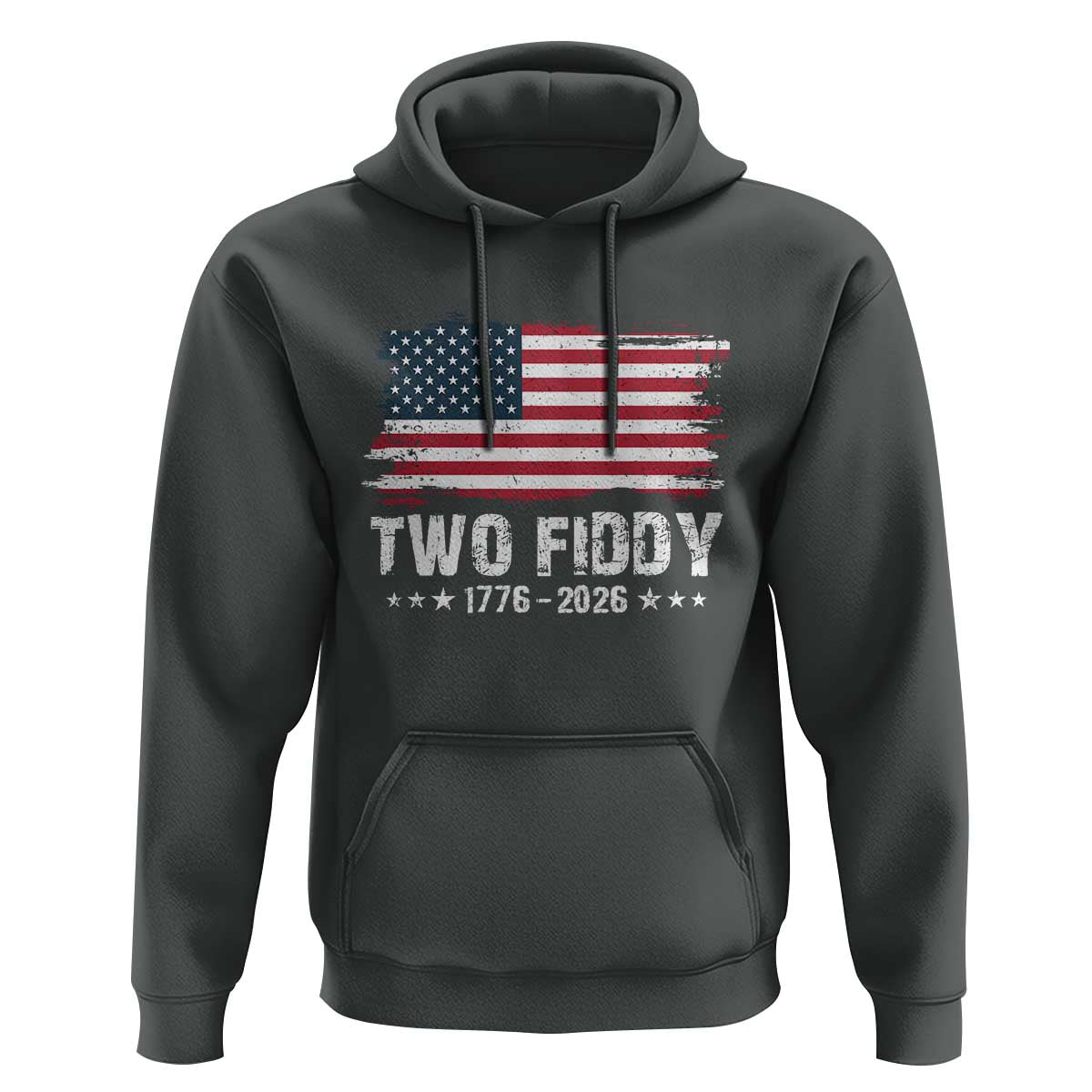 Two Fiddy USA 250th Anniversary Hoodie Vintage American Flag Patriotic Humor