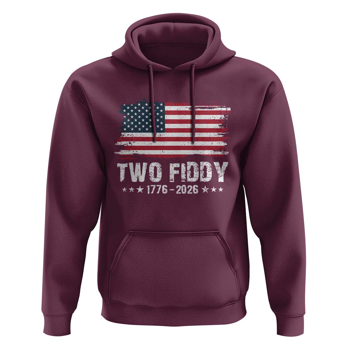 Two Fiddy USA 250th Anniversary Hoodie Vintage American Flag Patriotic Humor