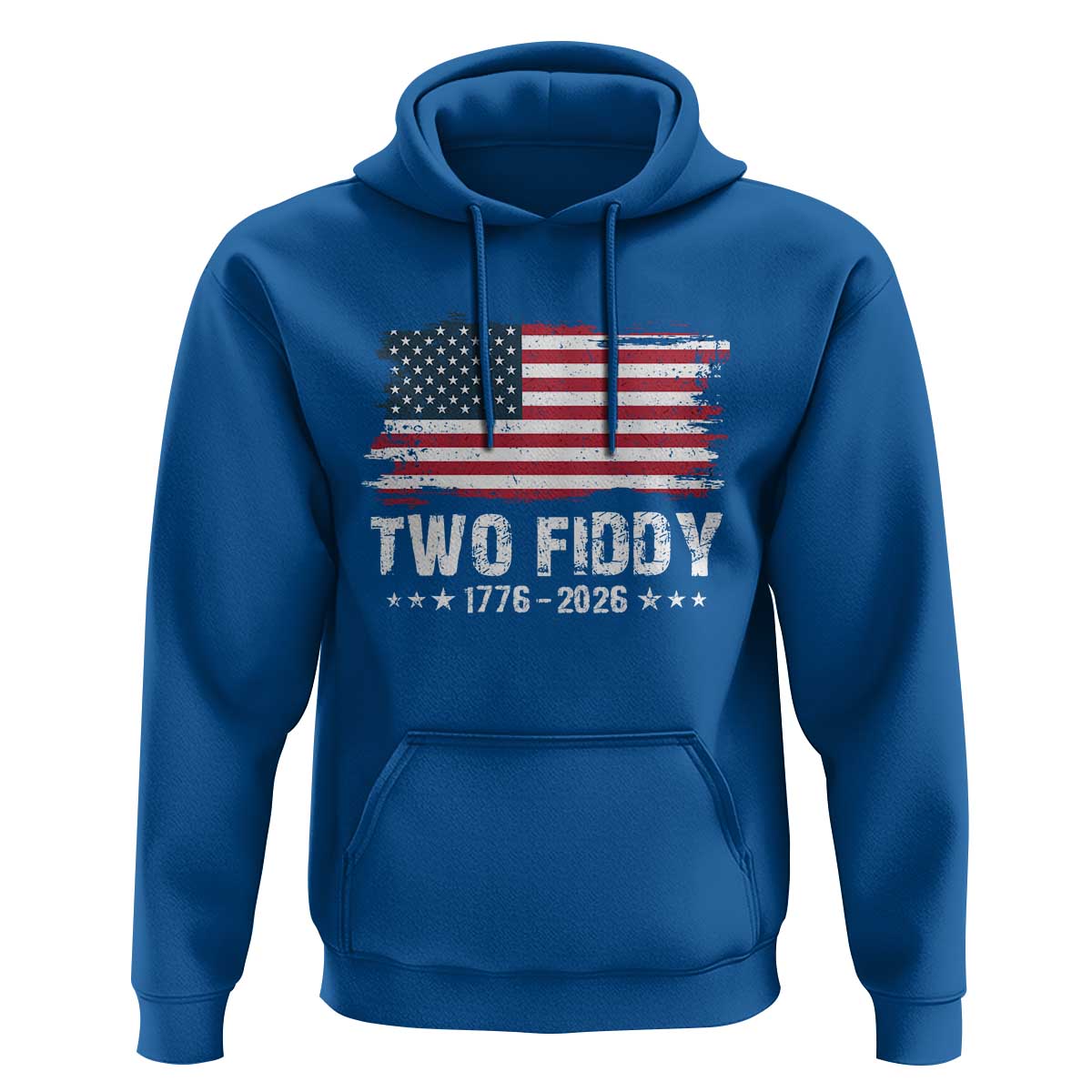 Two Fiddy USA 250th Anniversary Hoodie Vintage American Flag Patriotic Humor