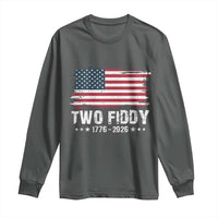 Two Fiddy USA 250th Anniversary Long Sleeve Shirt Vintage American Flag Patriotic Humor