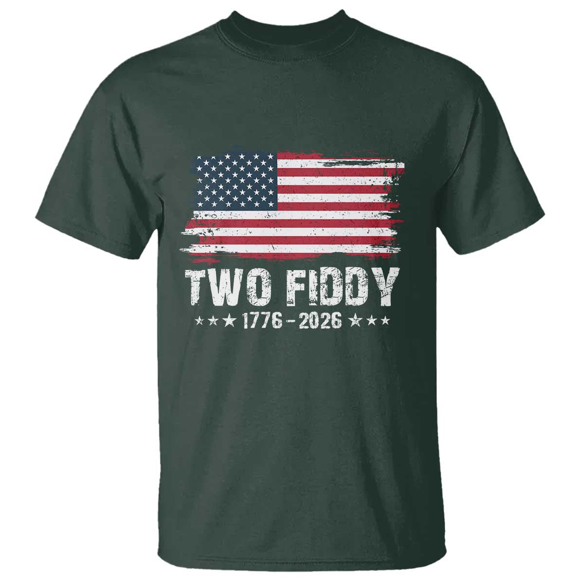 Two Fiddy USA 250th Anniversary T Shirt Vintage American Flag Patriotic Humor