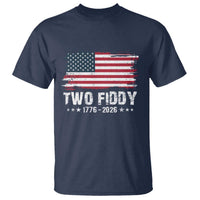 Two Fiddy USA 250th Anniversary T Shirt Vintage American Flag Patriotic Humor