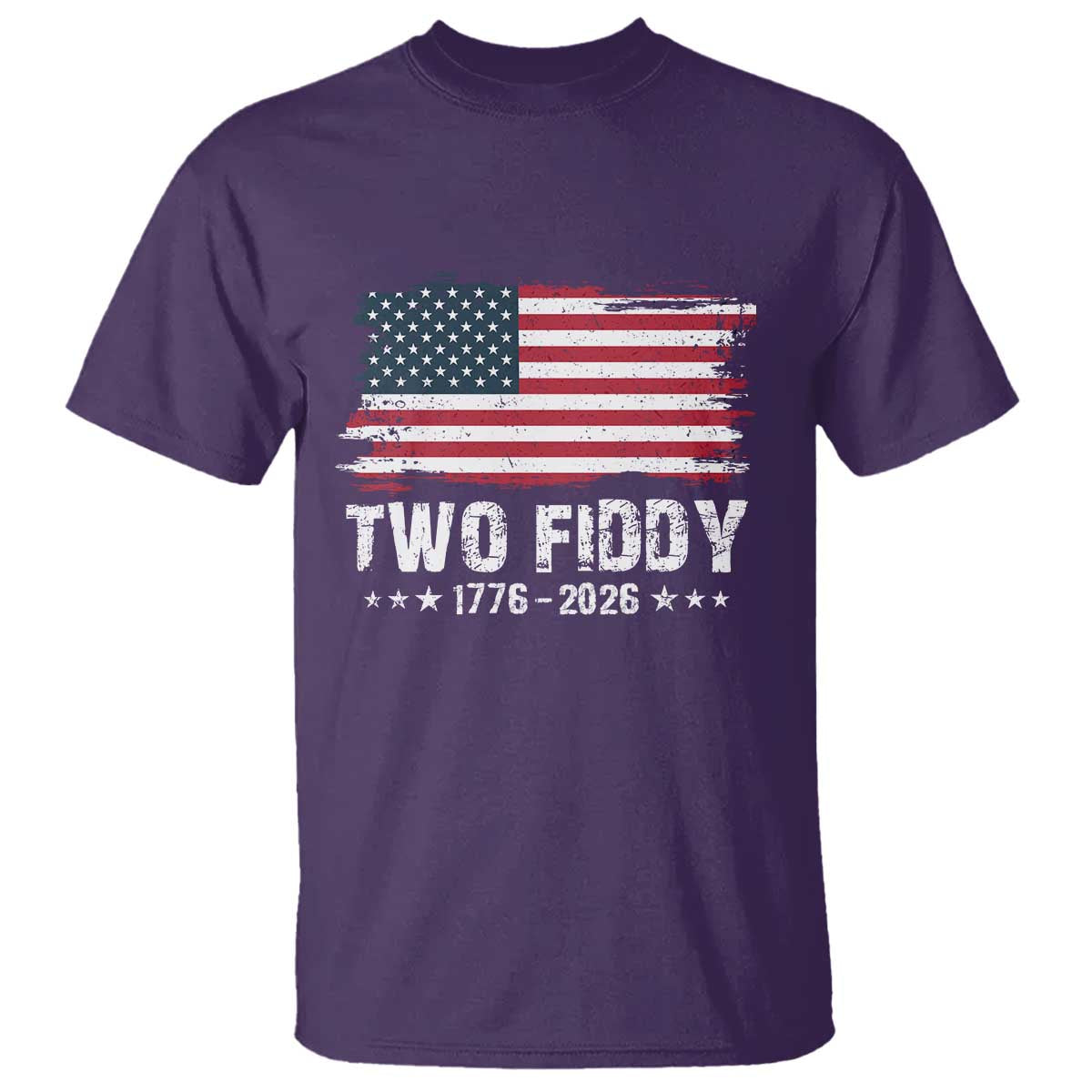 Two Fiddy USA 250th Anniversary T Shirt Vintage American Flag Patriotic Humor