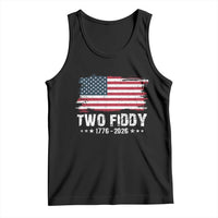 Two Fiddy USA 250th Anniversary Tank Top Vintage American Flag Patriotic Humor