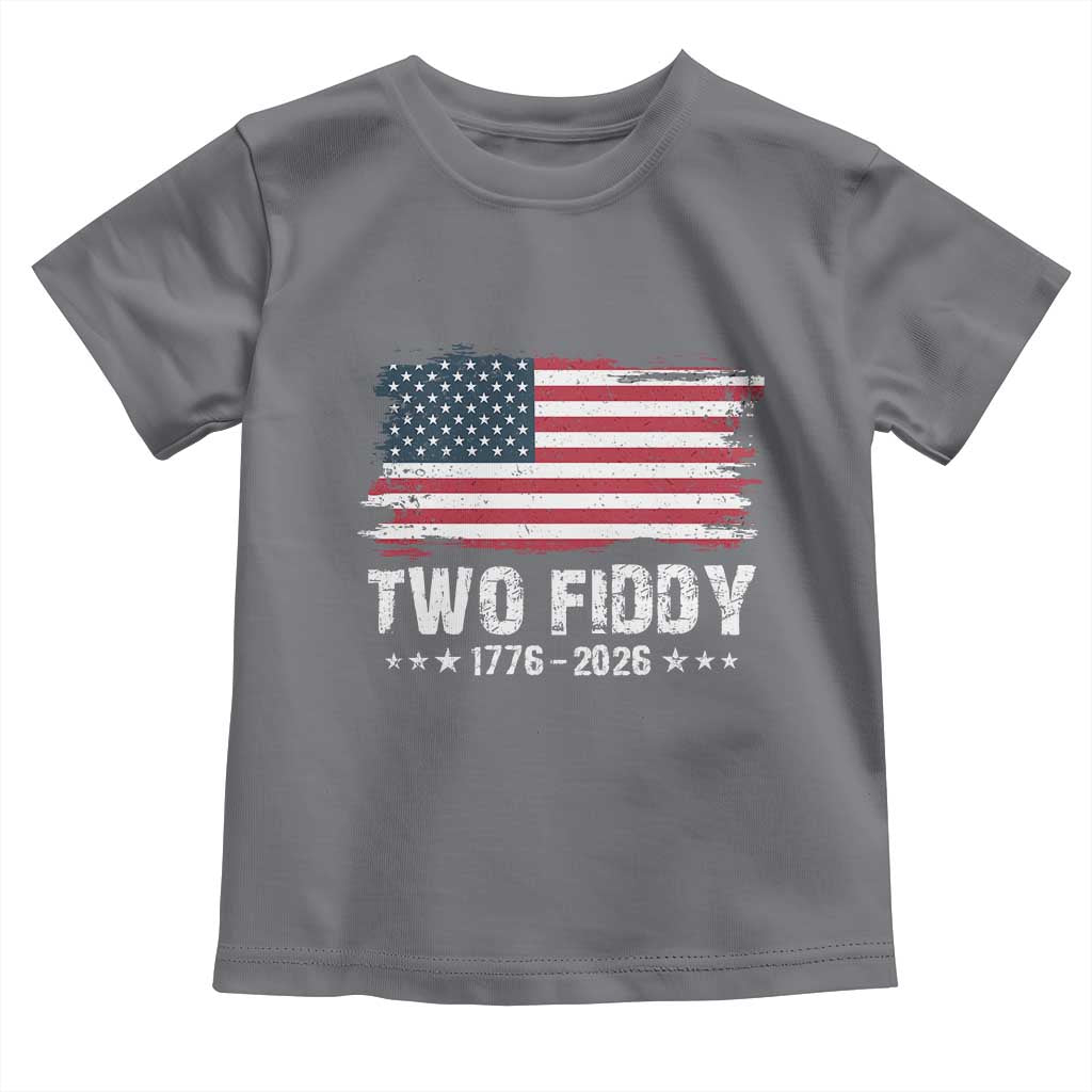 Two Fiddy USA 250th Anniversary Toddler T Shirt Vintage American Flag Patriotic Humor