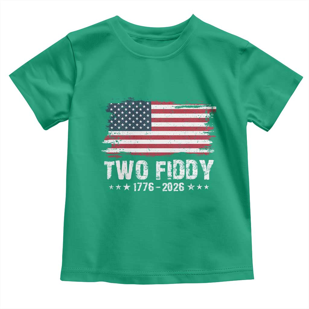 Two Fiddy USA 250th Anniversary Toddler T Shirt Vintage American Flag Patriotic Humor