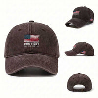 Two Fiddy USA 250th Anniversary Washed Cotton Baseball Cap Vintage American Flag Patriotic Humor