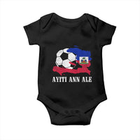 Ayiti Ann Ale Haiti Soccer Baby Onesie Haitian Football Fan Pride Flag Graphic Caribbean Sports
