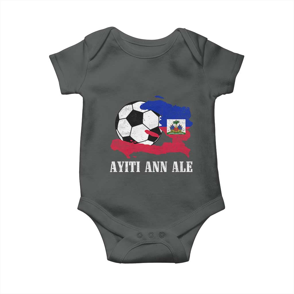 Ayiti Ann Ale Haiti Soccer Baby Onesie Haitian Football Fan Pride Flag Graphic Caribbean Sports