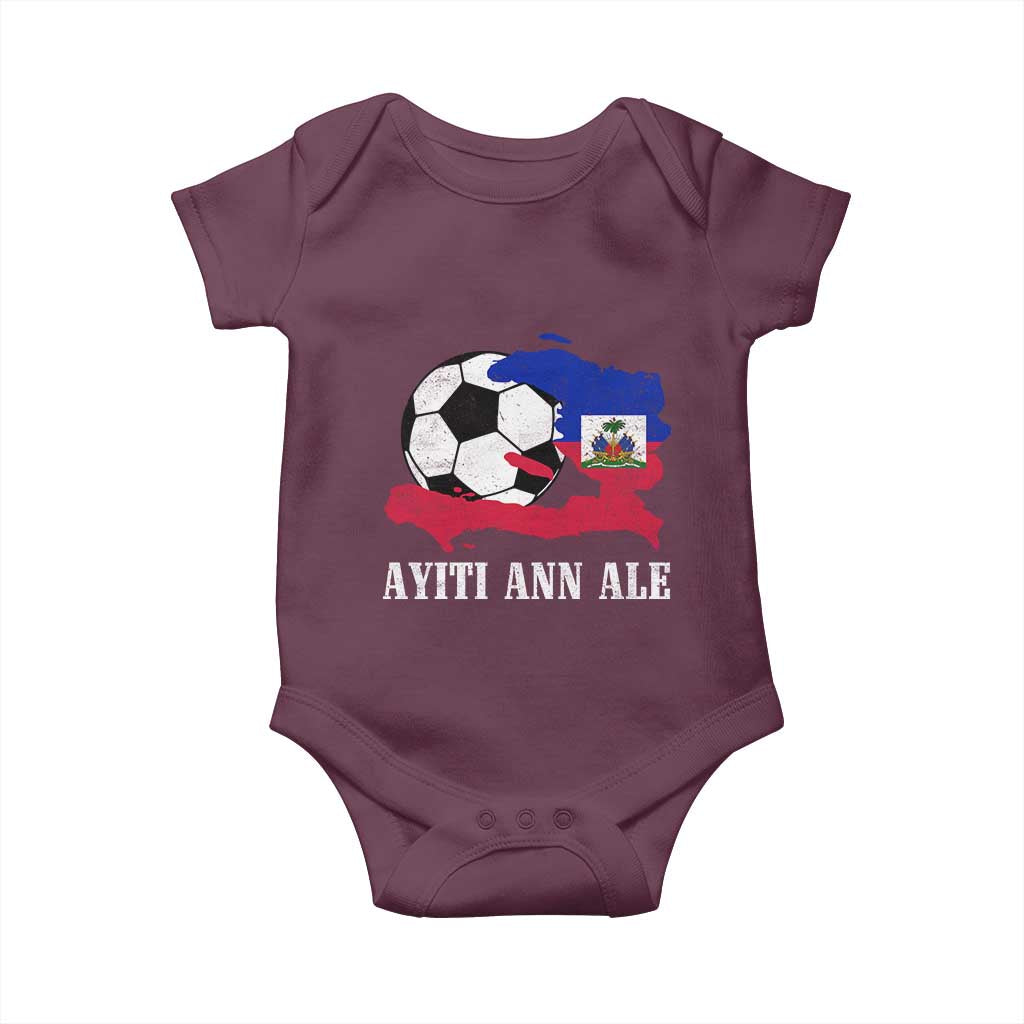 Ayiti Ann Ale Haiti Soccer Baby Onesie Haitian Football Fan Pride Flag Graphic Caribbean Sports