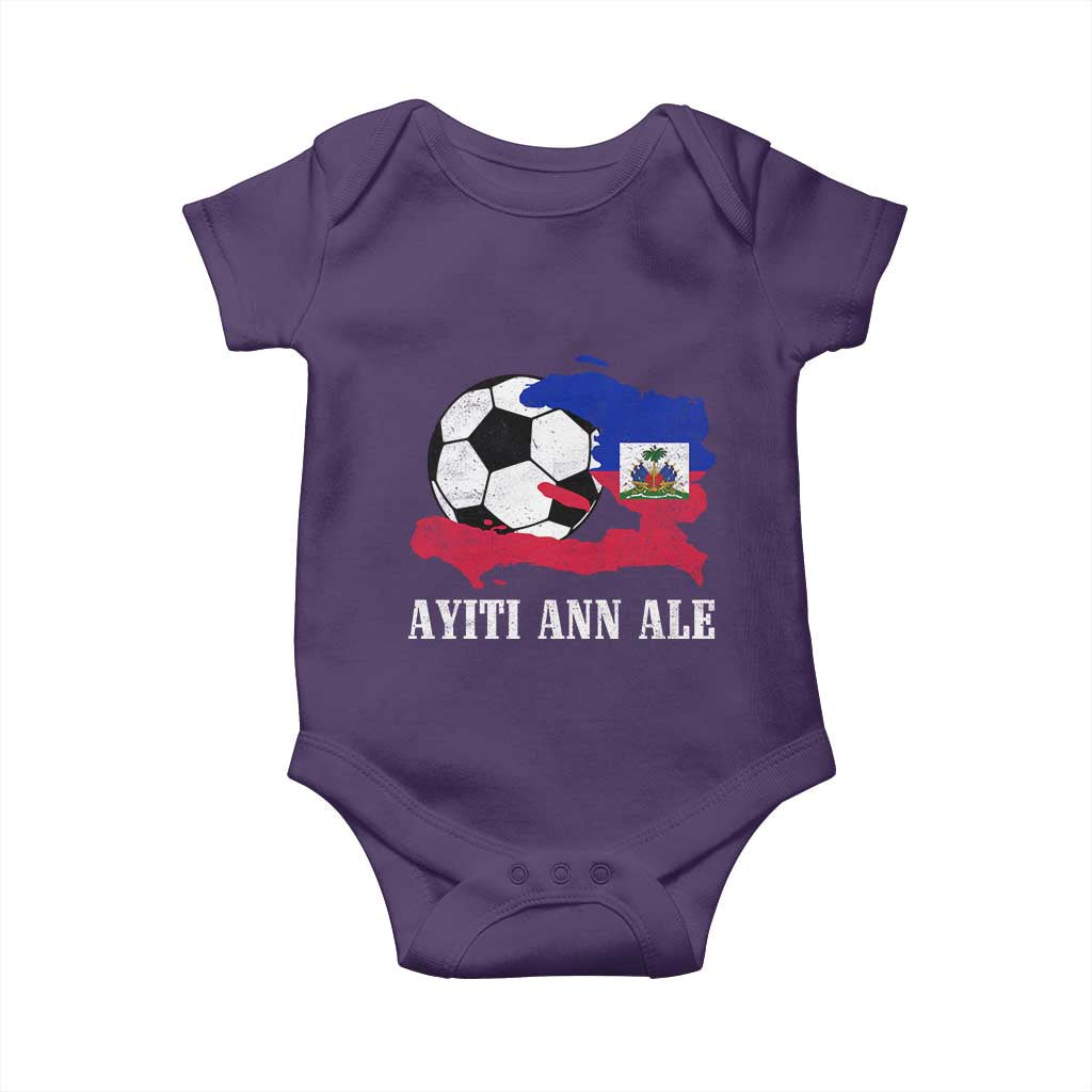 Ayiti Ann Ale Haiti Soccer Baby Onesie Haitian Football Fan Pride Flag Graphic Caribbean Sports