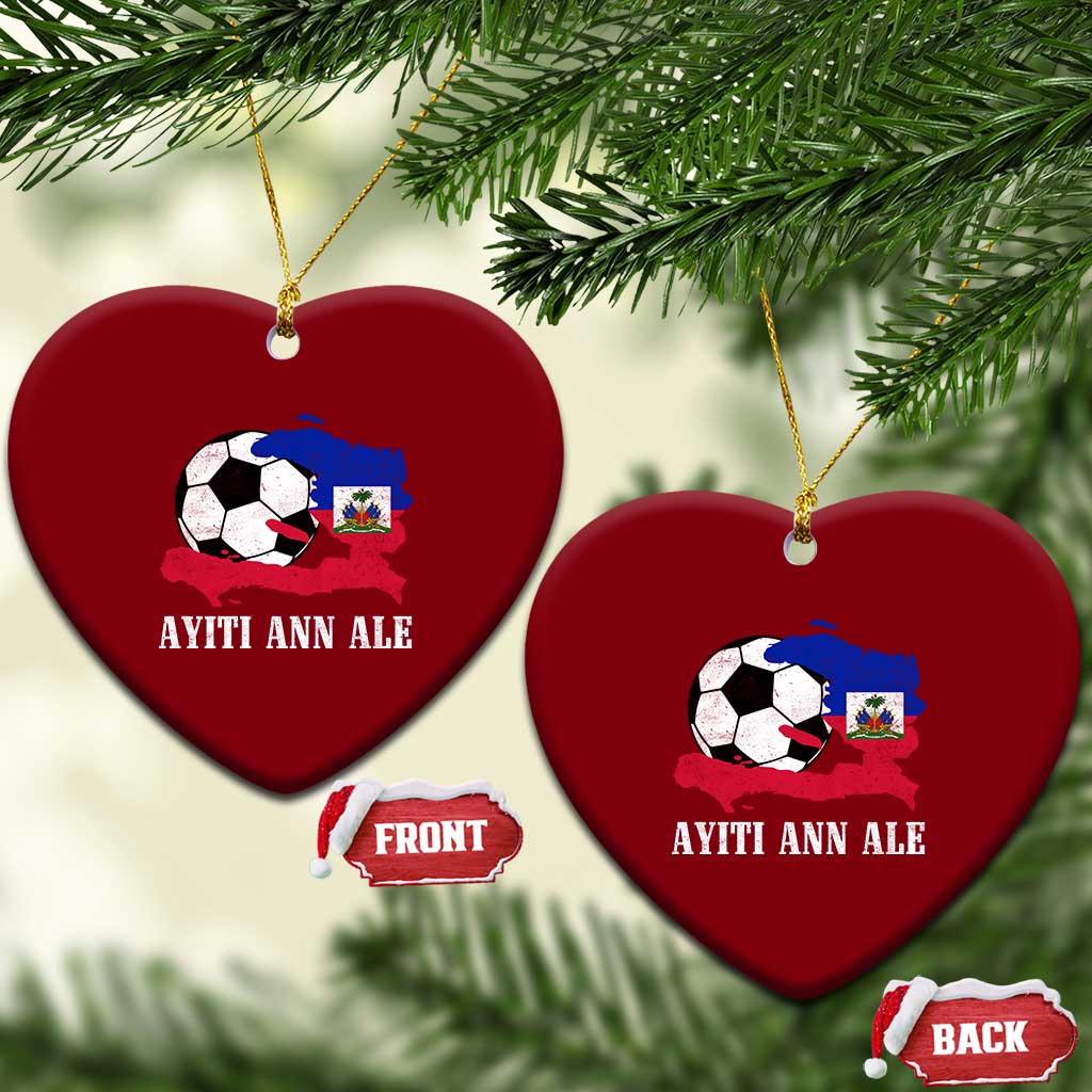 Ayiti Ann Ale Haiti Soccer Ceramic Ornament Haitian Football Fan Pride Flag Graphic Caribbean Sports