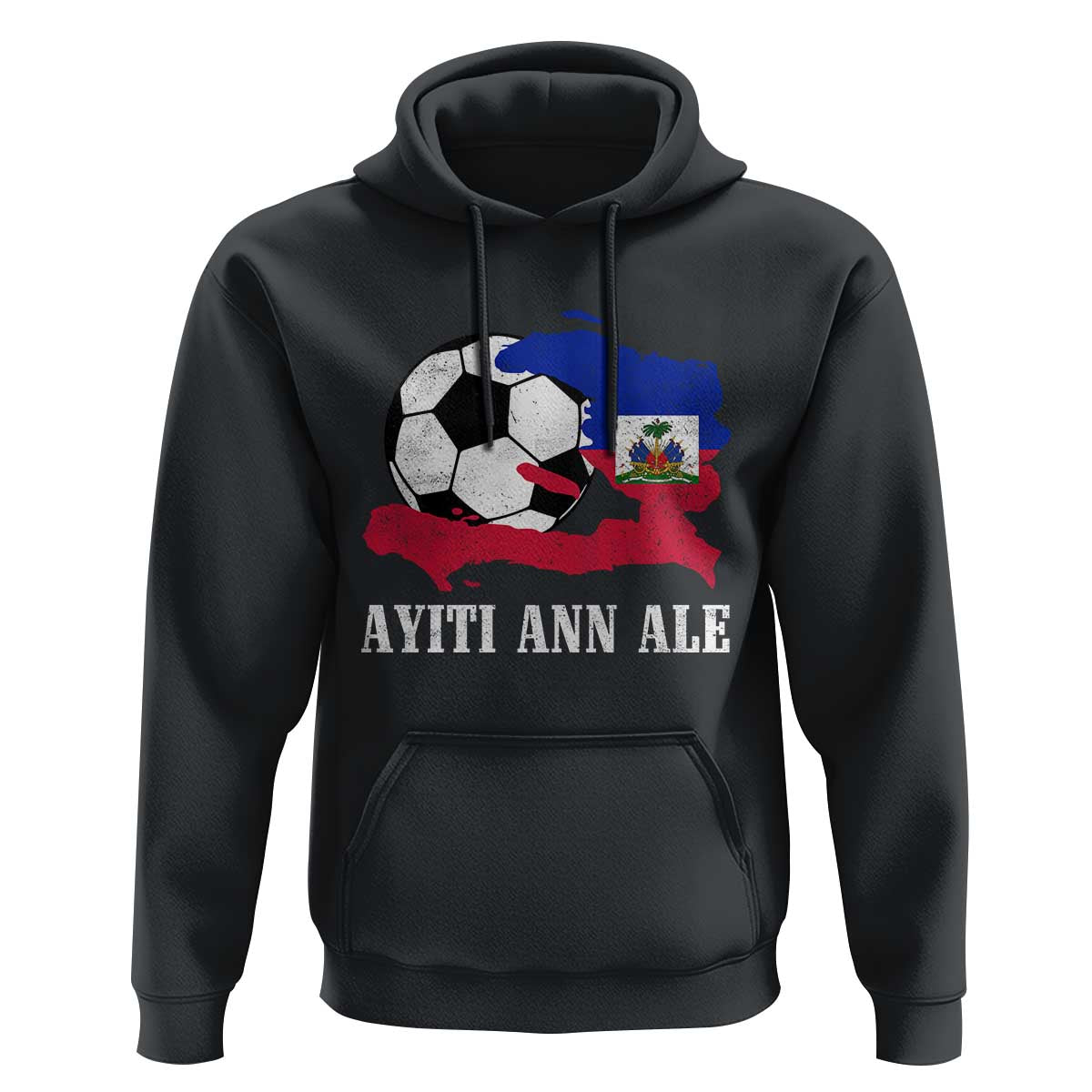 Ayiti Ann Ale Haiti Soccer Hoodie Haitian Football Fan Pride Flag Graphic Caribbean Sports