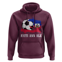 Ayiti Ann Ale Haiti Soccer Hoodie Haitian Football Fan Pride Flag Graphic Caribbean Sports