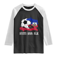 Ayiti Ann Ale Haiti Soccer Raglan Shirt Haitian Football Fan Pride Flag Graphic Caribbean Sports