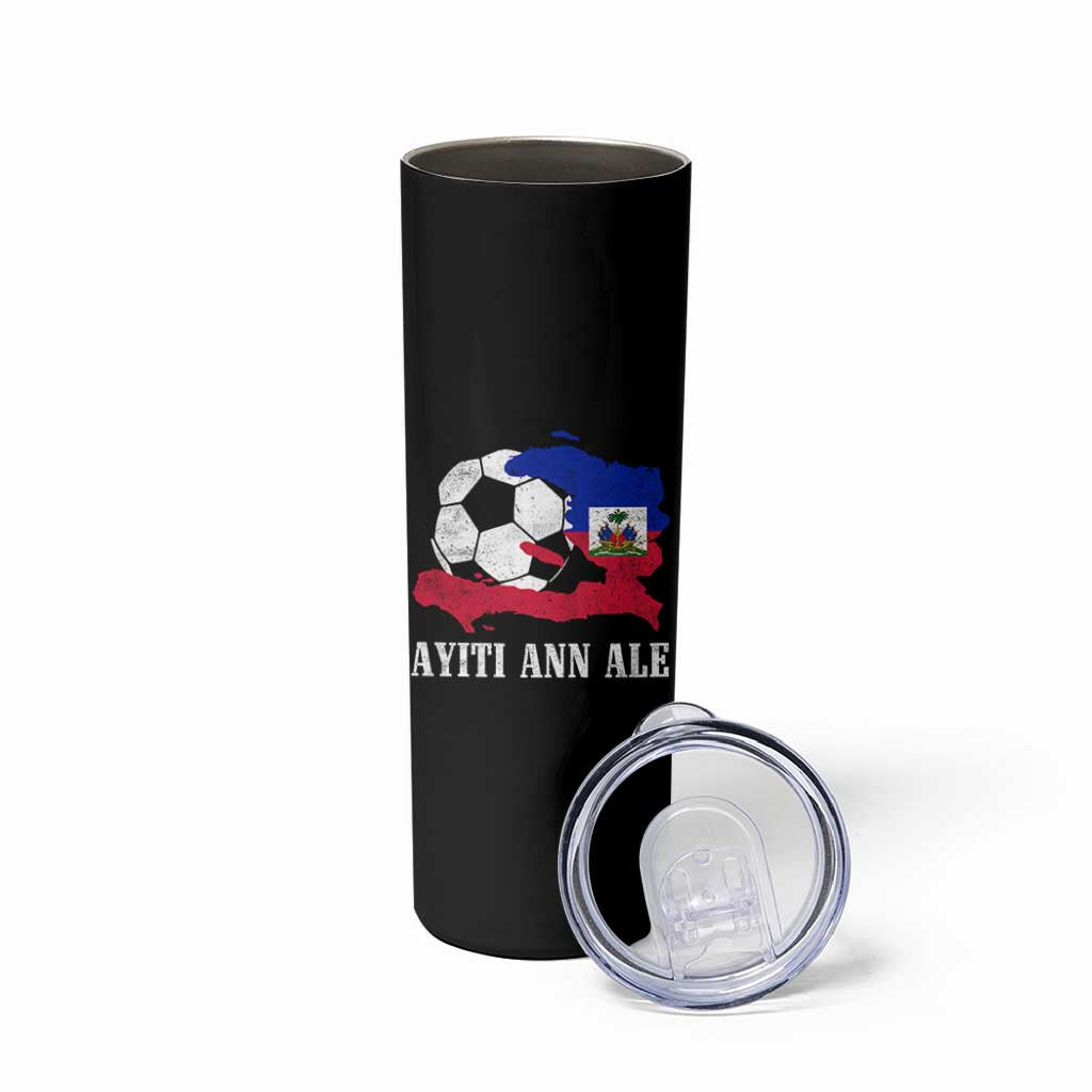 Ayiti Ann Ale Haiti Soccer Skinny Tumbler Haitian Football Fan Pride Flag Graphic Caribbean Sports