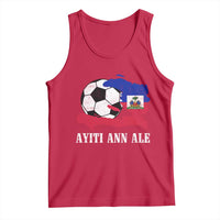 Ayiti Ann Ale Haiti Soccer Tank Top Haitian Football Fan Pride Flag Graphic Caribbean Sports