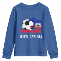 Ayiti Ann Ale Haiti Soccer Youth Sweatshirt Haitian Football Fan Pride Flag Graphic Caribbean Sports