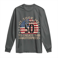 50th Birthday Long Sleeve Shirt It Took Me 50 Years To Create This Masterpiece Vintage American Flag