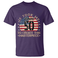 50th Birthday T Shirt It Took Me 50 Years To Create This Masterpiece Vintage American Flag