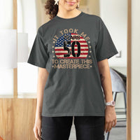 50th Birthday T Shirt For Women It Took Me 50 Years To Create This Masterpiece Vintage American Flag