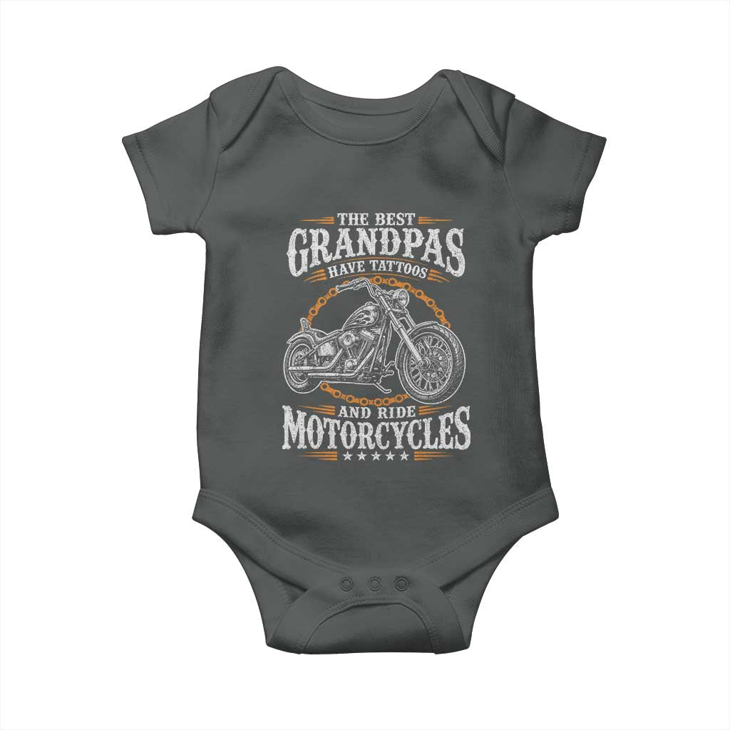 Biker Grandpa Best Grandpas Have Tattoos and Ride Motorcycles Baby Onesie